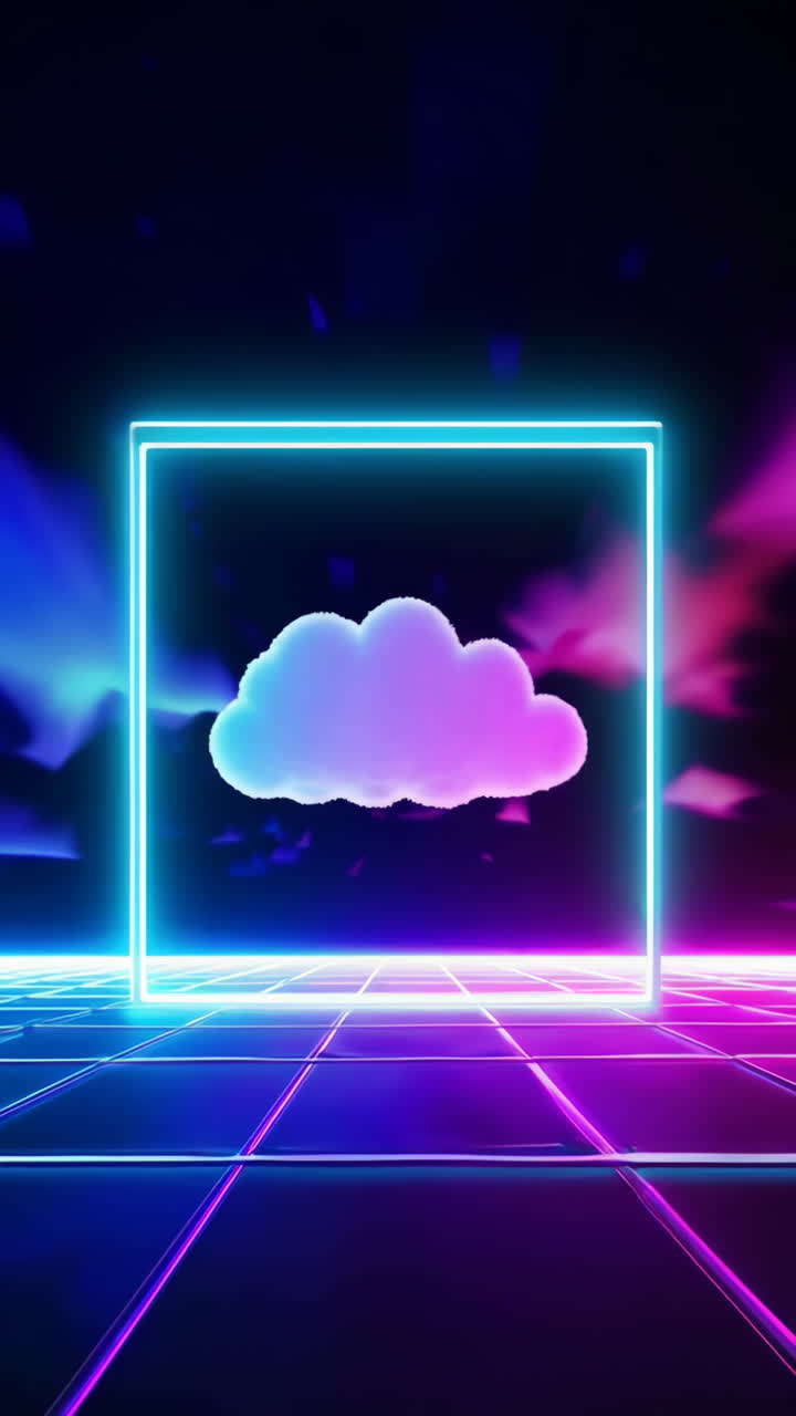 Neon Cloud Computing Concept