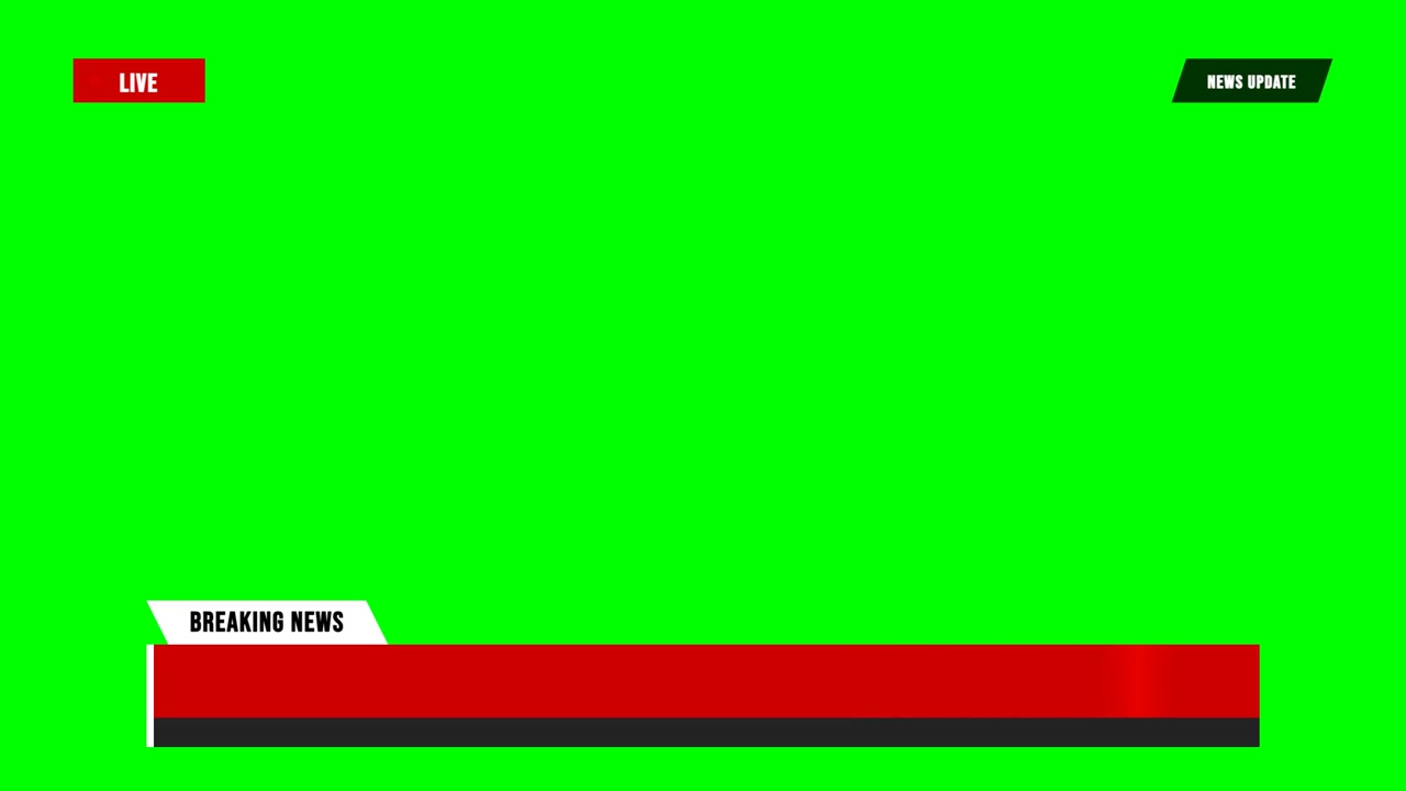 Breaking news-grafik til nyhedsudsendelse på grøn skærm