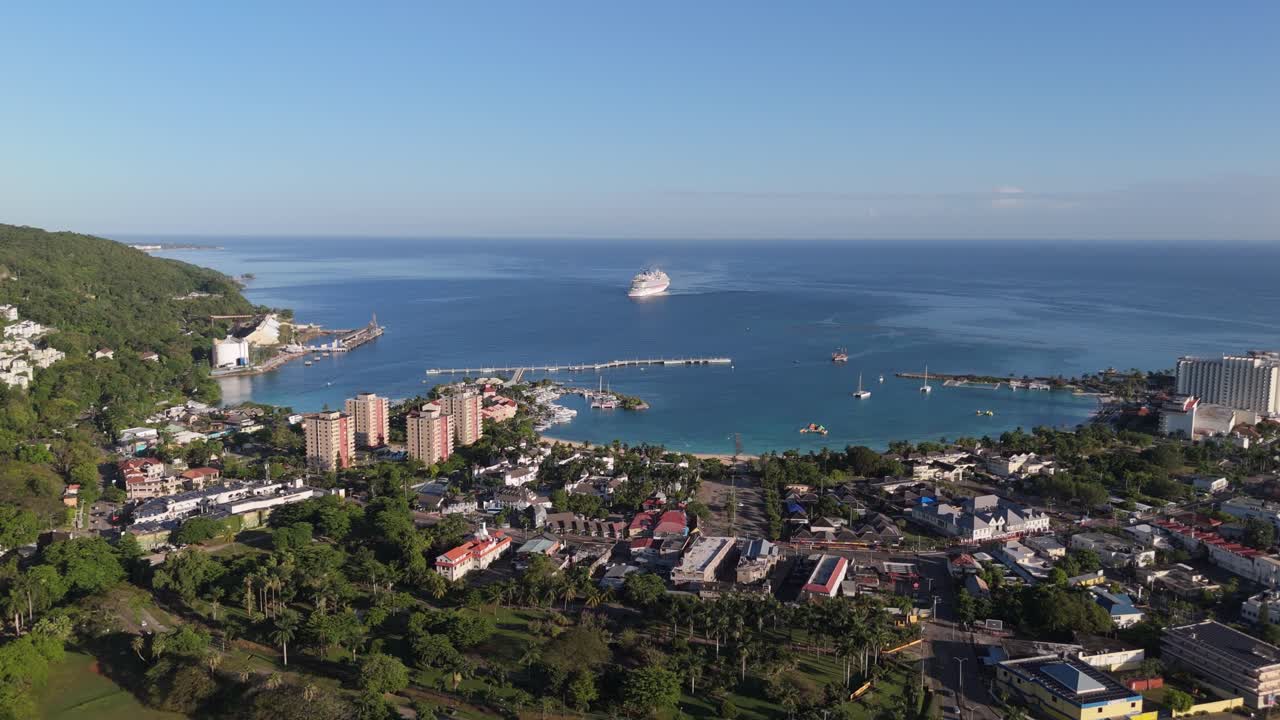 Aerial View Ocho Rios Town And Sea