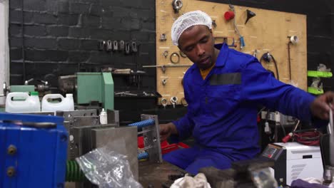 young man working in a warehouse