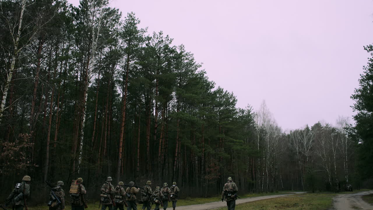 WWII German Army Reenactment in Forest