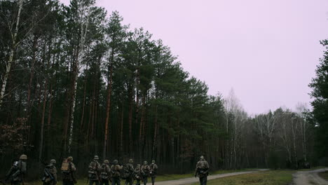 wwii german army reenactment in forest