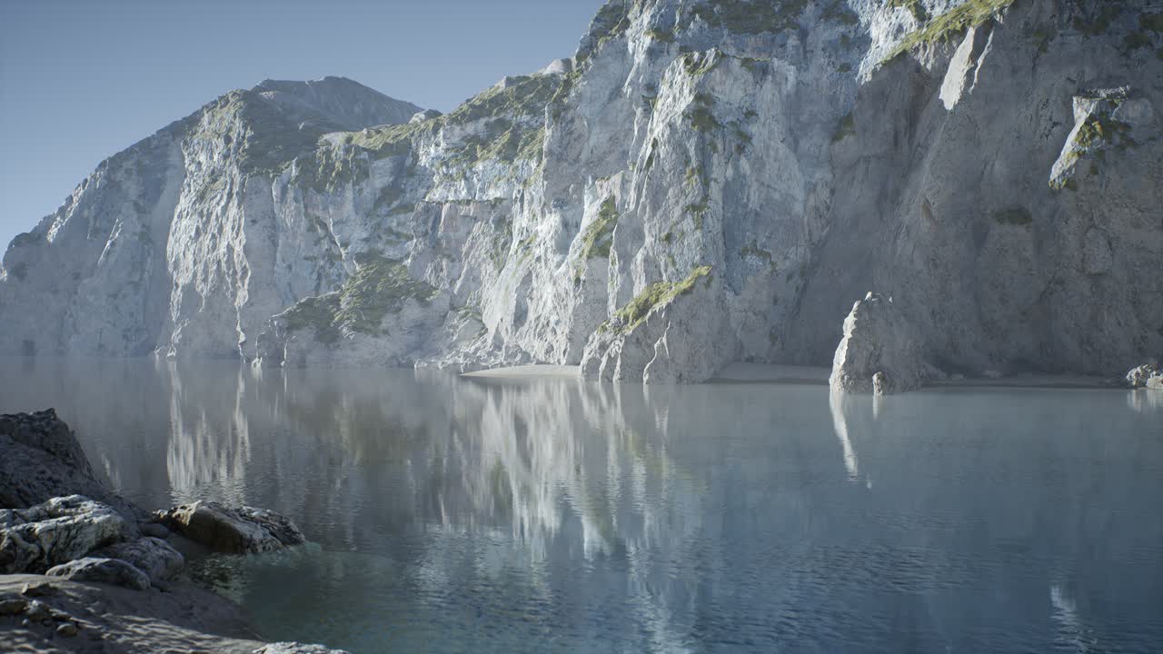 포르투갈 의 대서양 해안 에 있는 바위 들 사이 에 있는 모래 해변