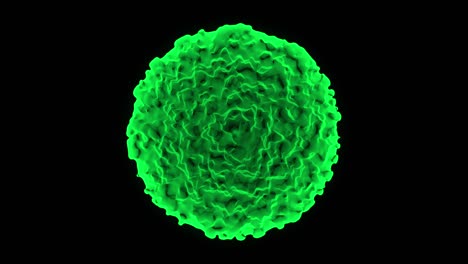 efecto de la enfermedad del virus de la corona 3d mutando y moviéndose en bucle verde
