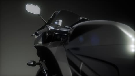 moto sport bike in dark studio with bright lights
