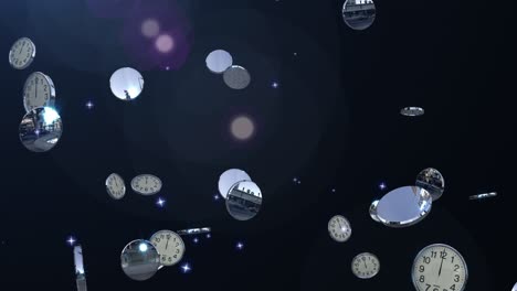 animación de fondo de bucle de partículas de reloj