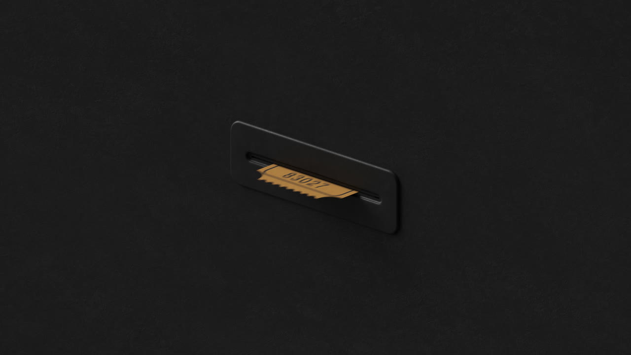 Ticket emerging from a slot