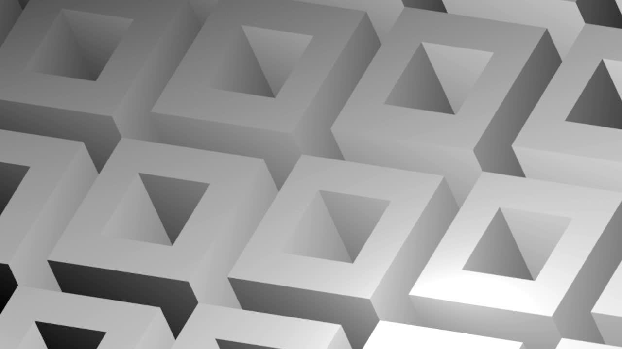 los cubos grises blancos son un bucle de animación de video de fondo de negocios en 4k.