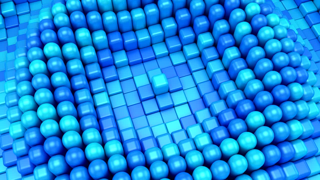 los cubos se convierten en cápsulas y forman una onda