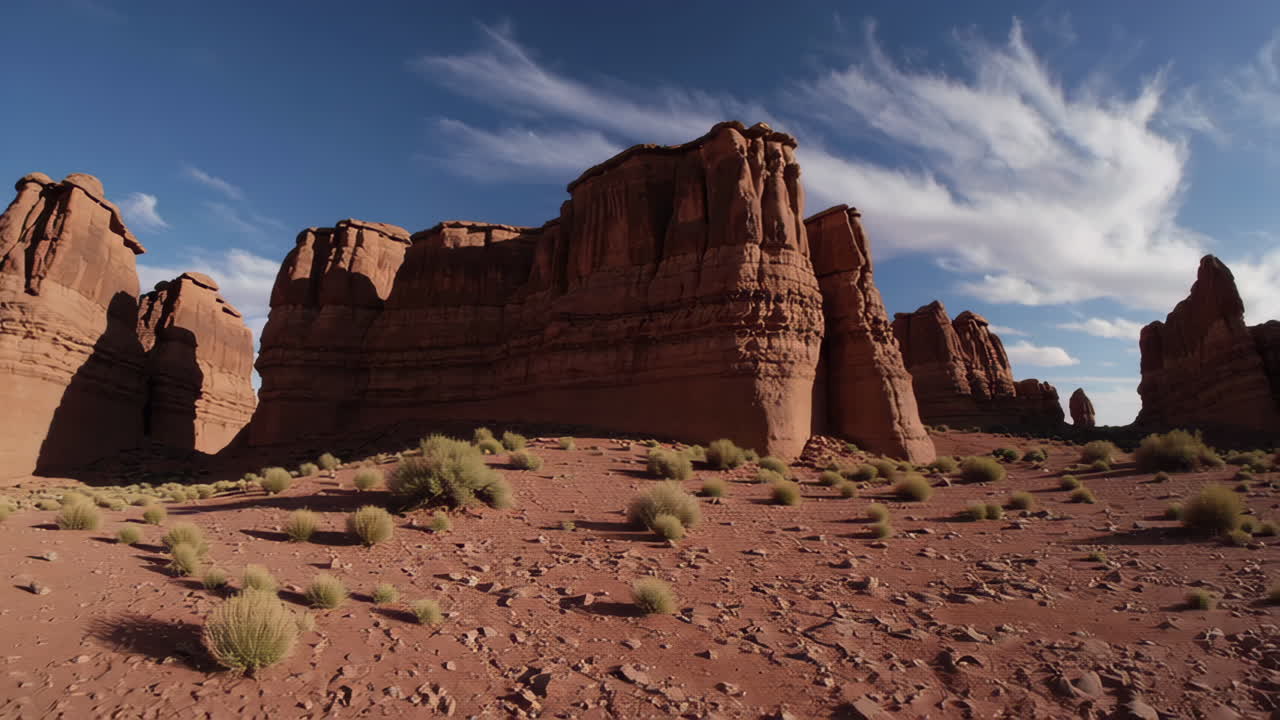 Vast Desert Landscape with Majestic Red Rock Formations