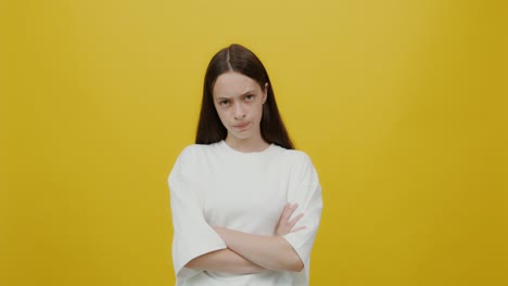 teenage girl in white t-shirt