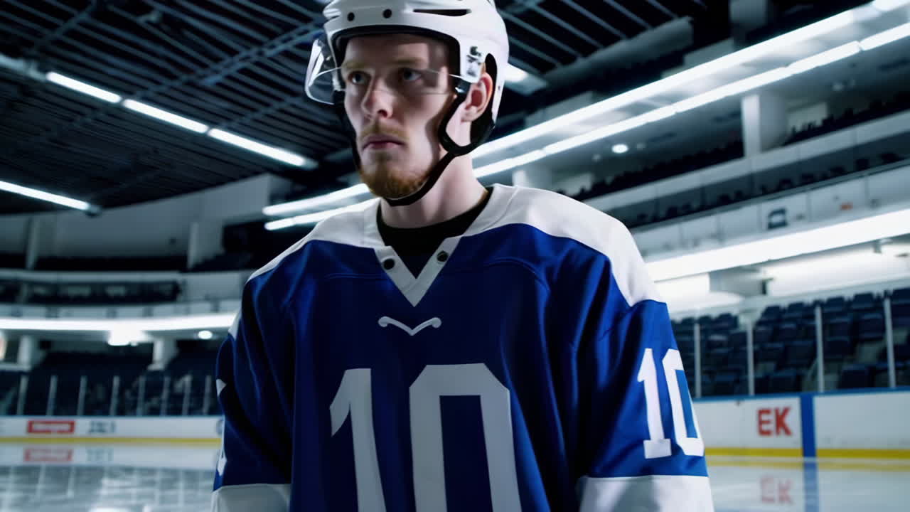 Hockey Player in Arena