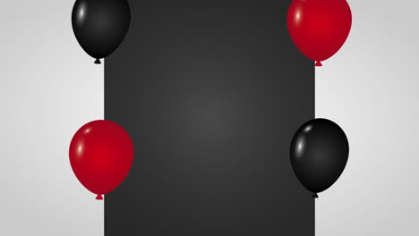 etiqueta de ofertas de viernes negro con globos de helio flotando