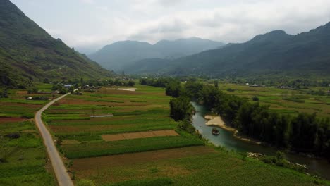 Campos-De-Arroz-En-Terrazas-Y-Fondo-De-Cordillera