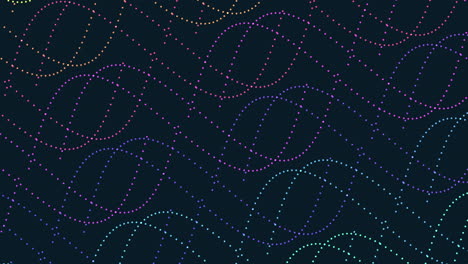 illusion abstract waves pattern with neon rainbow glitters in dark galaxy