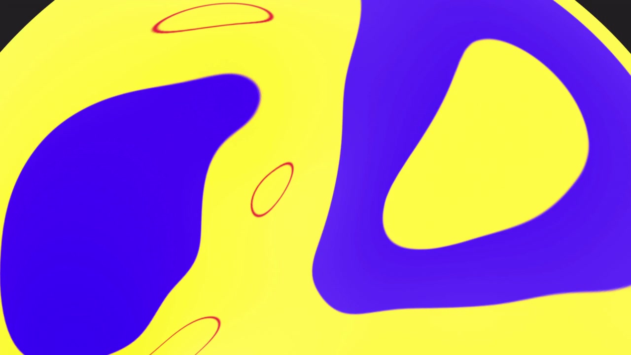 Abstract Motion Graphic with Fluid Shapes on Yellow Background