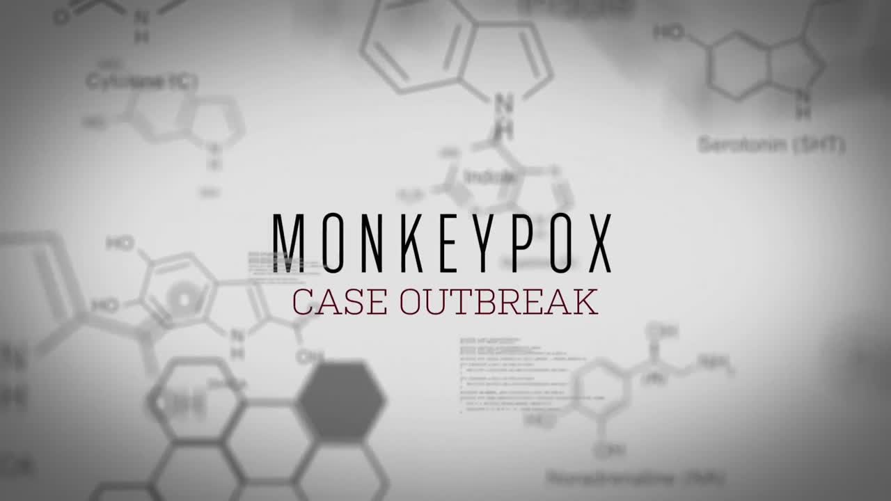 animación del texto de monkeypox sobre el procesamiento de datos