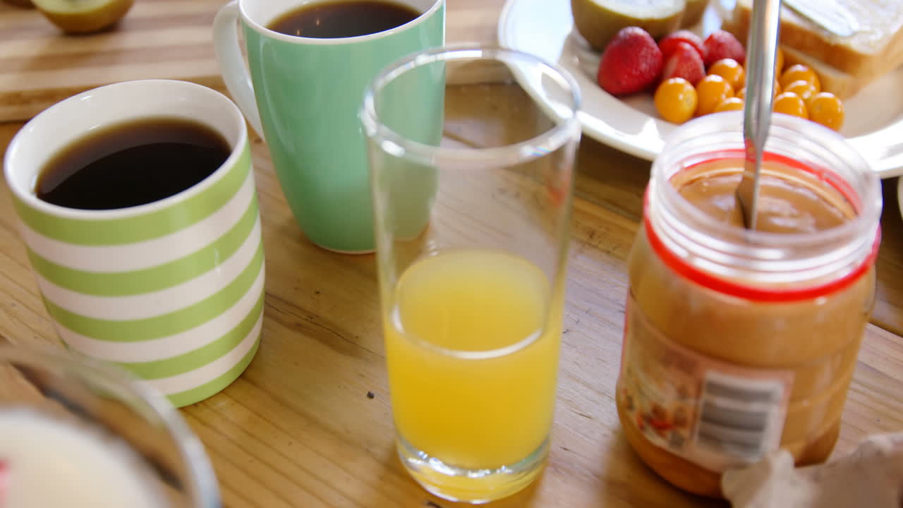 아침 식사 재료의 클로즈업