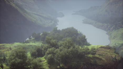 high mountain in morning time