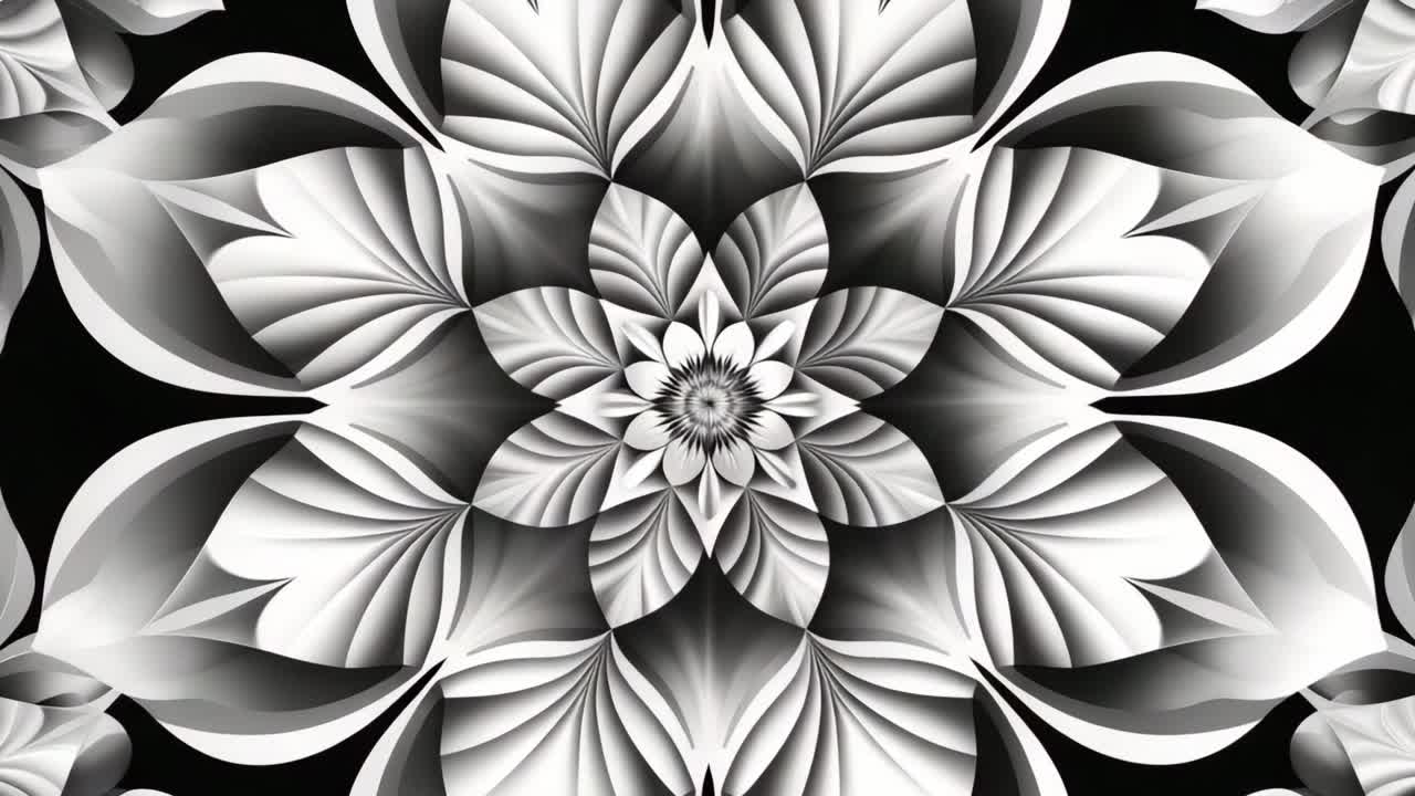 Abstract Black and White Floral Pattern