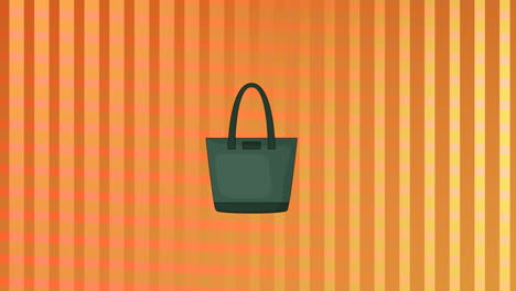 animación del icono de la bolsa sobre un fondo en movimiento naranja