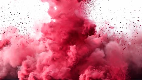 a red cloud of smoke is billowing out of a fire. the smoke is thick and dense, creating a sense of chaos and destruction. the red color of the smoke adds to the intensity of the scene
