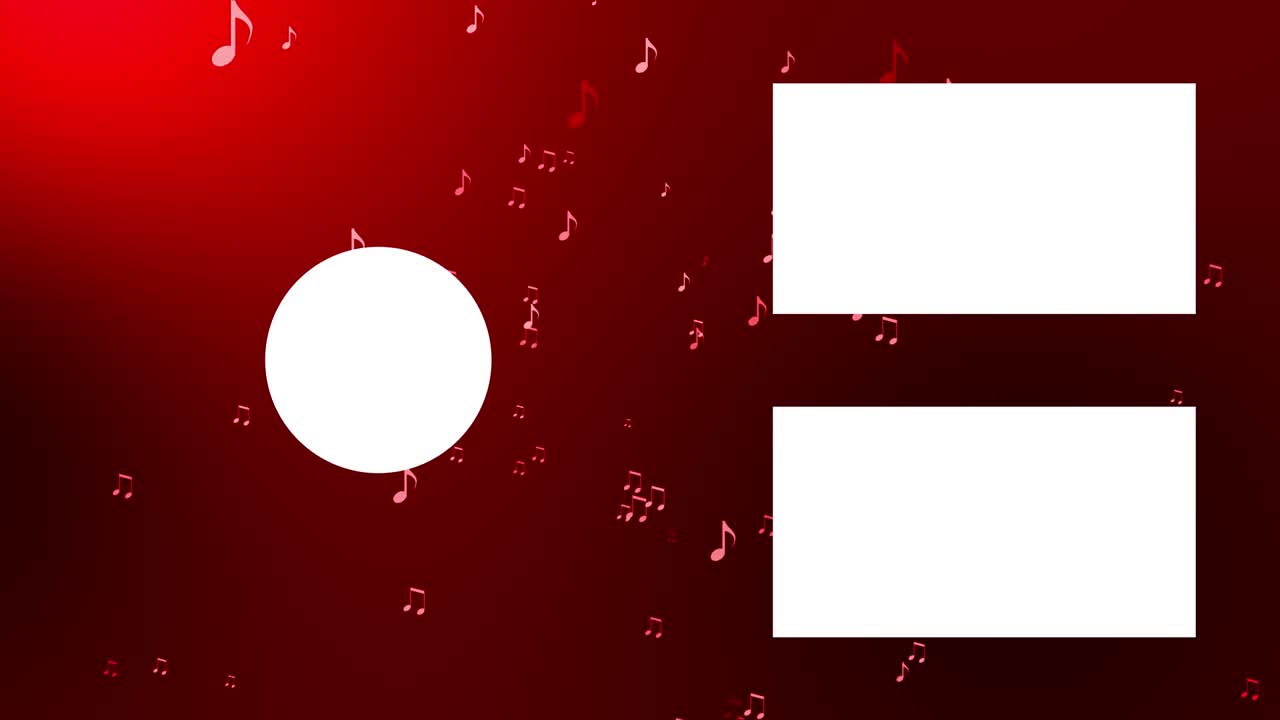 음악적 노트 입자 분류 엔드 카드 엔딩 스크린 모션 그래픽