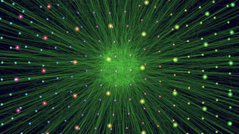 red circular vibrante de líneas verdes brillantes