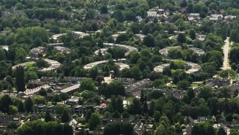 Establishing-aerial-of-Rozendaal-eco-friendly-suburb-homes-in-leusden-netherlands