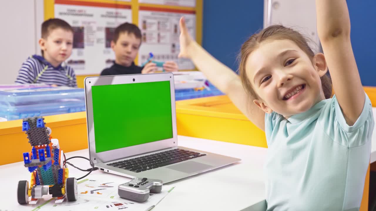 Children learning about robotics