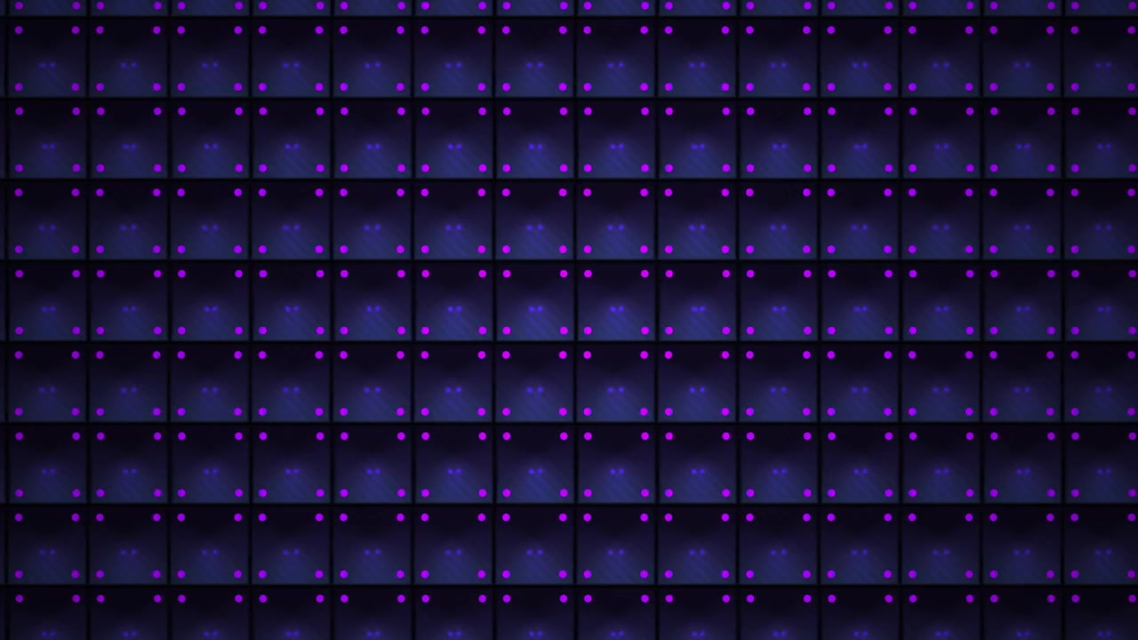 Abstract Digital Grid Pattern with Glowing Purple Squares and Pink Dots