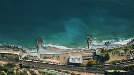 coastal construction site aerial view