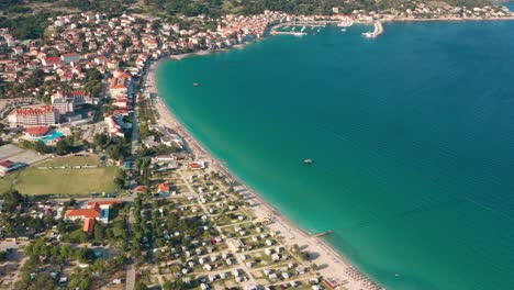 croatian town baska on island of krk, aerial view