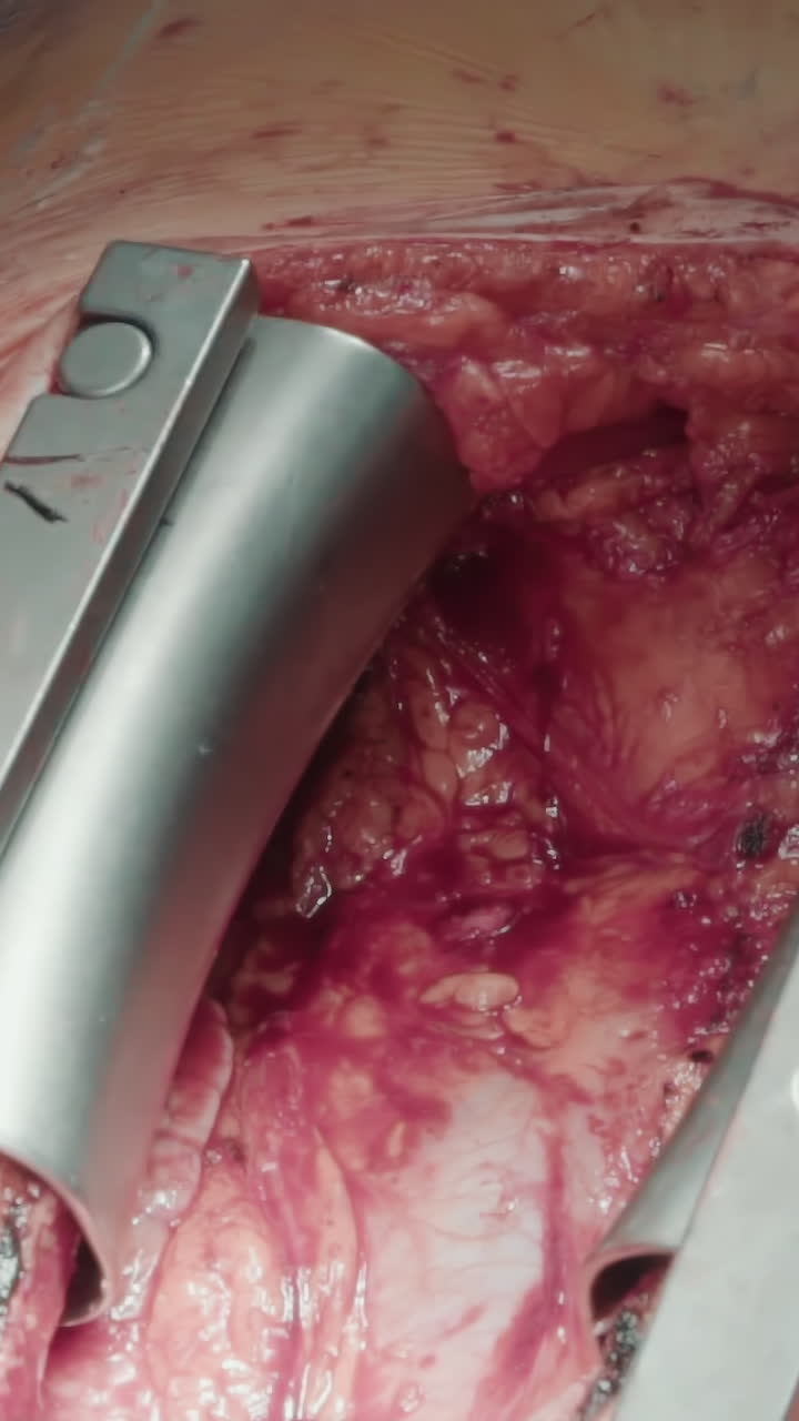 el cirujano emplea un dilatador en la operación de bypass. el médico aplica la herramienta durante la cirugía de bypass de la arteria coronaria para garantizar que el corazón reciba un flujo sanguíneo adecuado