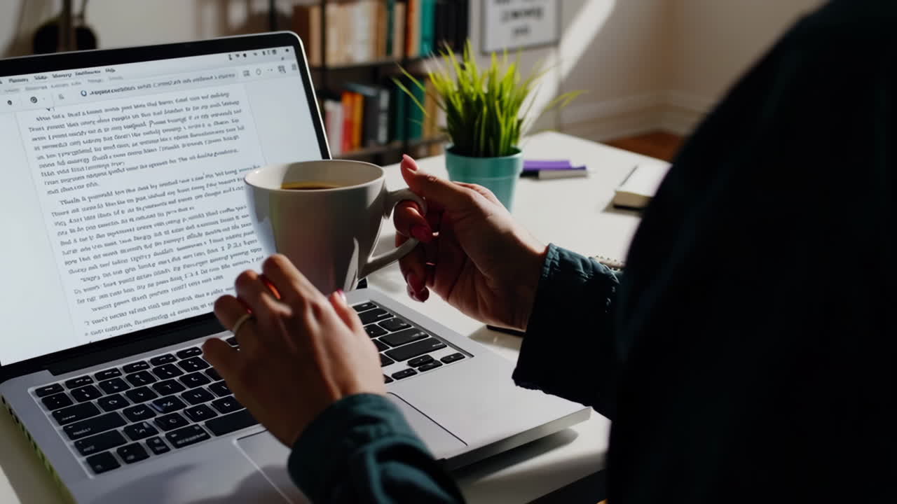 집에서 일하는 학생