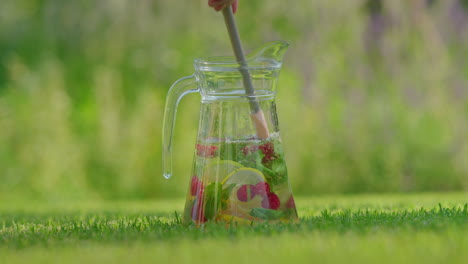 haciendo un agua con infusión de fruta