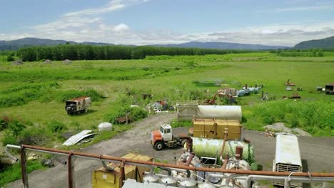 set-up of farm equipment for extraction of oil from mint