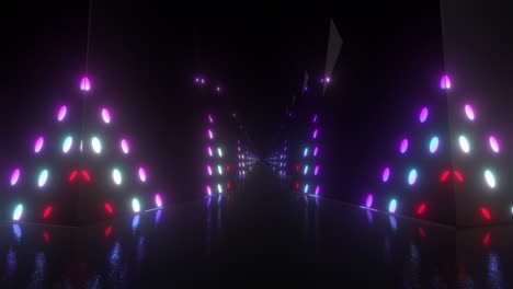 el túnel de neón brillante 3d