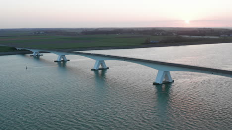 Aerial:-The-famous-Zeelandbridge-during-sunset