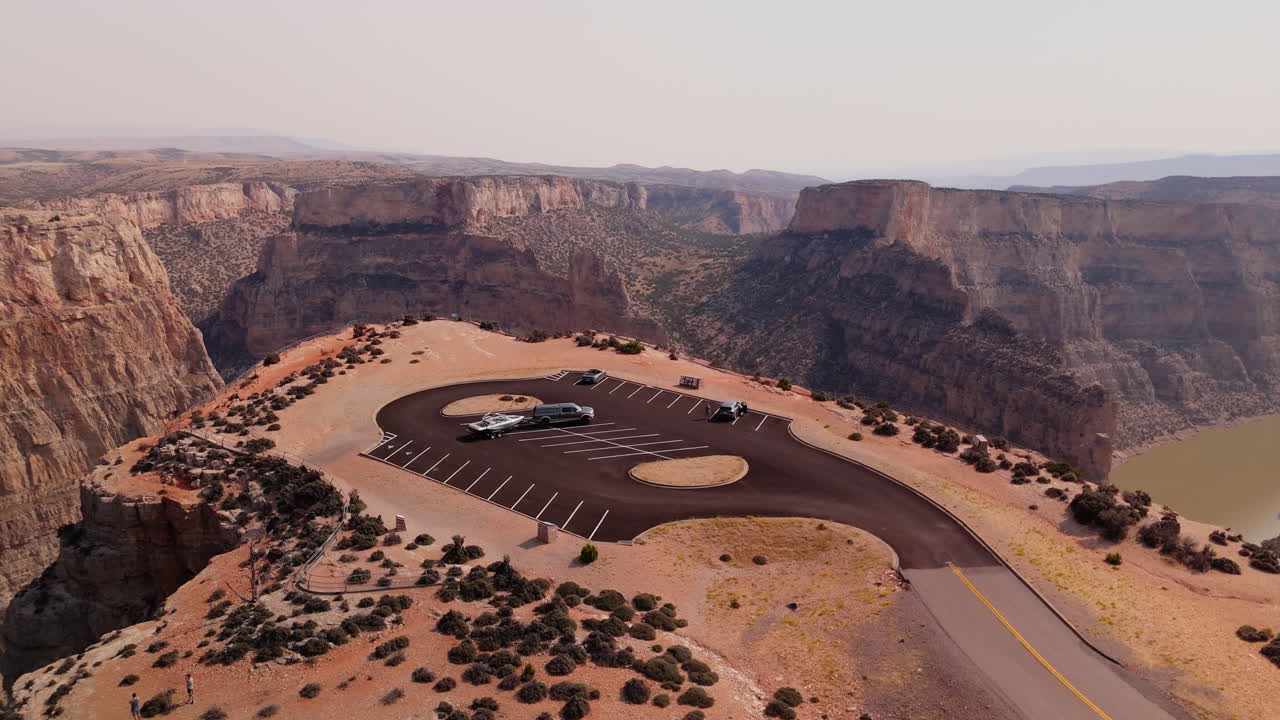 High Elevation Viewpoint Overlook with Parking and Scenic Canyon