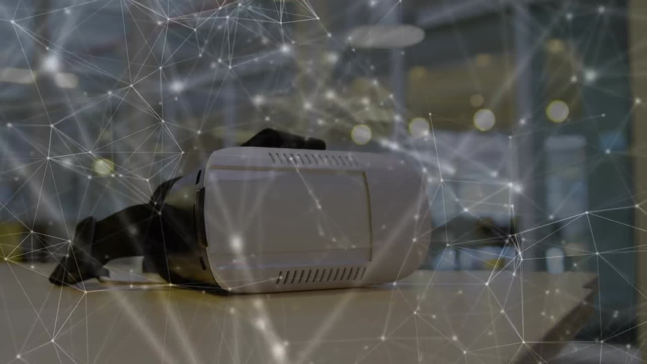 Animation of network of connections over vr headset