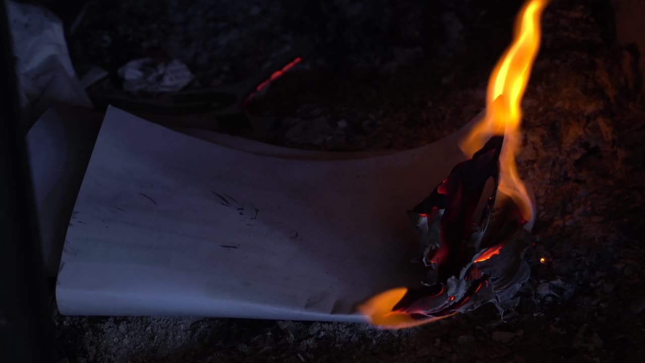 Burning paper files and bills