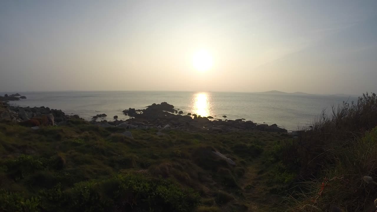 Sun setting on St Mary's, Isles of Scilly.
