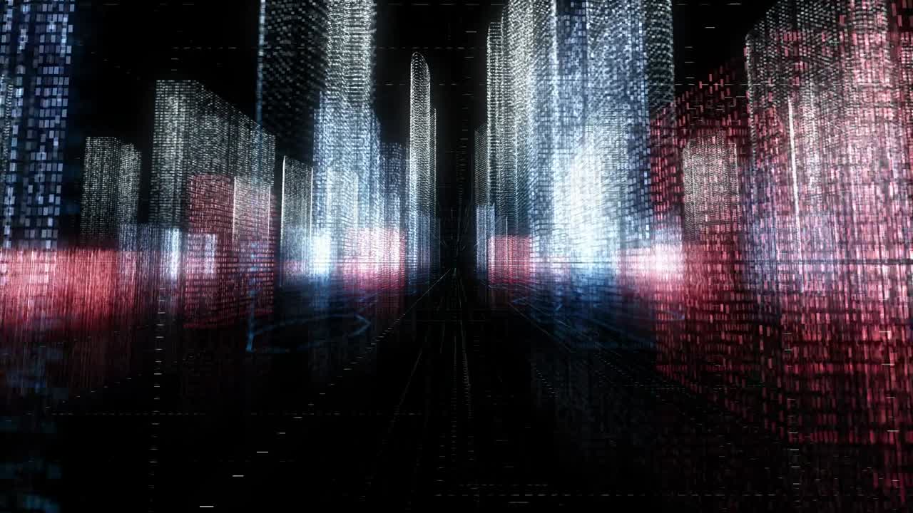 digital city, abstract tech animation