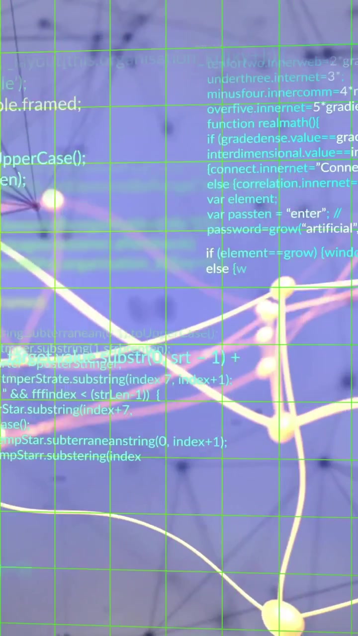 Animation of digital data processing and connections over blue background