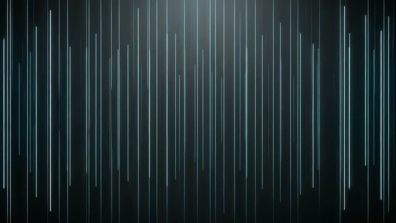 Shifting frames sending vertical cyan-white streaks falling across dark gradient with trailing blur