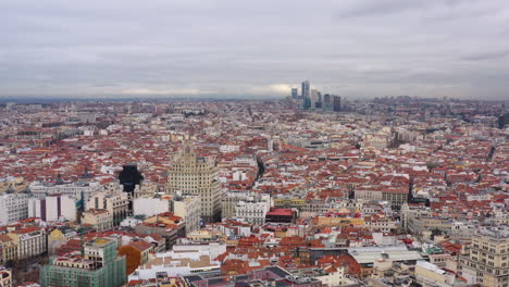 centro de la ciudad de madrid vista aérea paseo de la castellana barrio de negocios