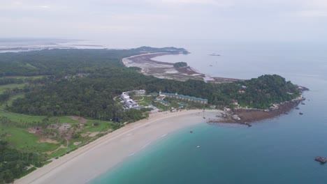 tropical island resort beach aerial view