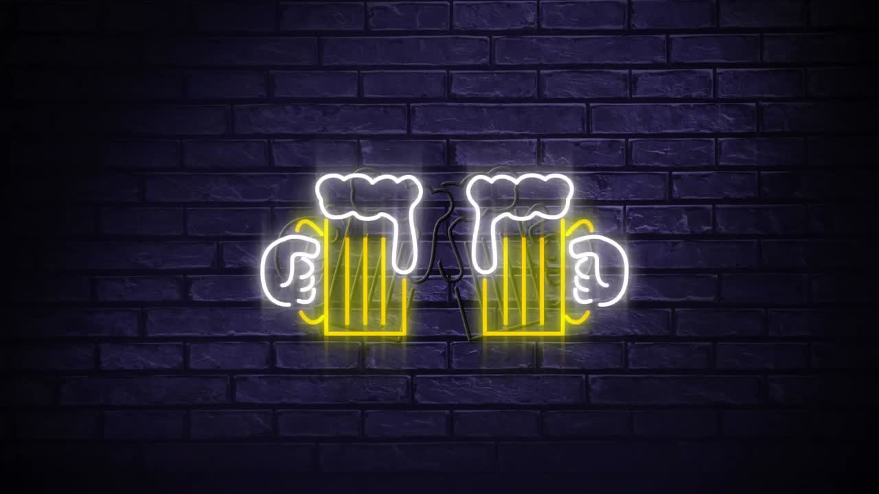 señalización de cerveza con luz led