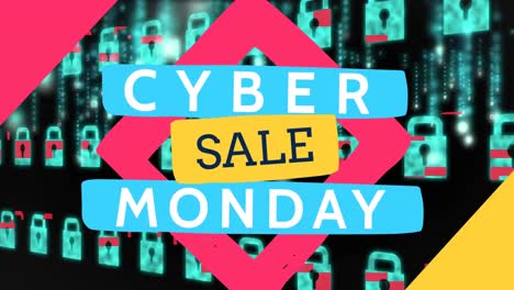 cyber monday text against security concept 4k